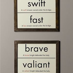 Restoration Hardware VINTAGE SYNONYM FLASHCARD ART